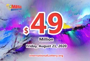 2020年8月18日的Mega Million结果；奖金为4900万美元。
