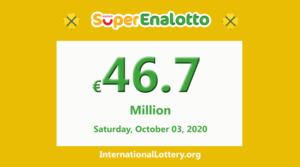 2020年10月1日的SuperEnalotto彩票结果；奖金为4670万欧元。