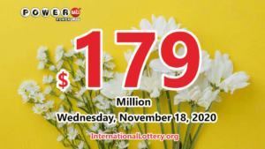 强力球彩金在2020年11月18日的下一次抽奖中提升至1.79亿美元。